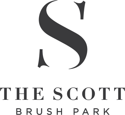 The logo for The Scott Brush Park.